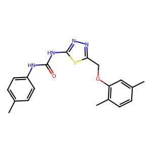 1-{5-[(2,5-Dimethylphenoxy)methyl]-1,3,4-thiadiazol-2-yl}-3-(4-methylphenyl)urea structure