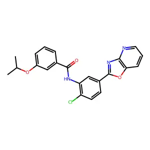 N-[2-chloro-5-([1,3]oxazolo[4,5-b]pyridin-2-yl)phenyl]-3-propan-2-yloxybenzamide structure