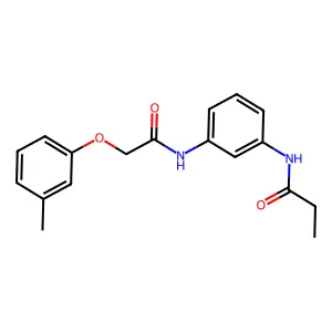 N-(3-{[(3-methylphenoxy)acetyl]amino}phenyl)propanamide structure