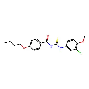 4-butoxy-N-[(3-chloro-4-methoxyphenyl)carbamothioyl]benzamide structure