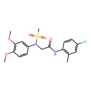 N-(4-chloro-2-methylphenyl)-2-(3,4-dimethoxy-N-methylsulfonylanilino)acetamide structure