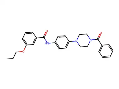 N-[4-(4-benzoylpiperazin-1-yl)phenyl]-3-propoxybenzamide structure