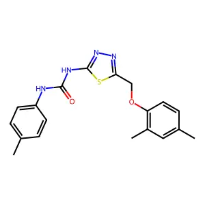 1-{5-[(2,4-Dimethylphenoxy)methyl]-1,3,4-thiadiazol-2-yl}-3-(4-methylphenyl)urea structure