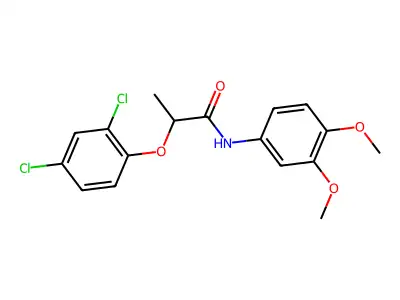2-(2,4-dichlorophenoxy)-N-(3,4-dimethoxyphenyl)propanamide structure