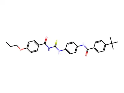 4-tert-butyl-N-[4-[(4-propoxybenzoyl)carbamothioylamino]phenyl]benzamide structure