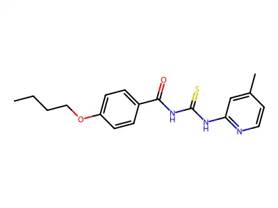 4-butoxy-N-[(4-methylpyridin-2-yl)carbamothioyl]benzamide structure