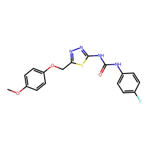 1-(4-Fluorophenyl)-3-[5-[(4-methoxyphenoxy)methyl]-1,3,4-thiadiazol-2-yl]urea structure