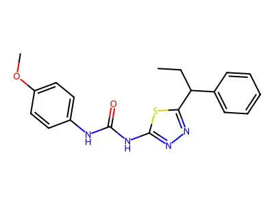 1-(4-Methoxyphenyl)-3-[5-(1-phenylpropyl)-1,3,4-thiadiazol-2-yl]urea structure