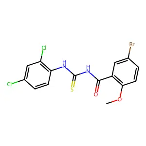 5-bromo-N-[(2,4-dichlorophenyl)carbamothioyl]-2-methoxybenzamide structure