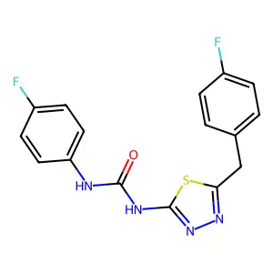 1-[5-(4-Fluorobenzyl)-1,3,4-thiadiazol-2-yl]-3-(4-fluorophenyl)urea structure