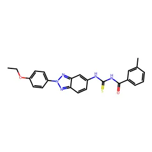 N-[[2-(4-ethoxyphenyl)benzotriazol-5-yl]carbamothioyl]-3-methylbenzamide structure