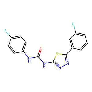 1-(4-Fluorophenyl)-3-[5-(3-fluorophenyl)-1,3,4-thiadiazol-2-yl]urea structure
