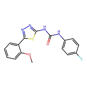 1-(4-Fluorophenyl)-3-[5-(2-methoxyphenyl)-1,3,4-thiadiazol-2-yl]urea structure