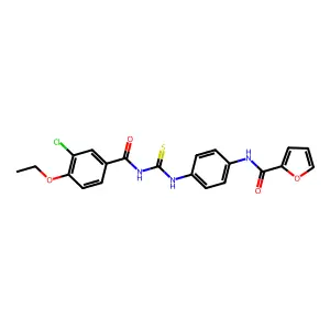 N-[4-[(3-chloro-4-ethoxybenzoyl)carbamothioylamino]phenyl]furan-2-carboxamide structure