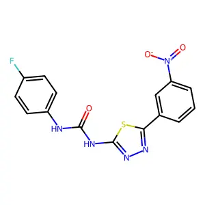 1-(4-Fluorophenyl)-3-[5-(3-nitrophenyl)-1,3,4-thiadiazol-2-yl]urea structure