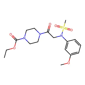 Ethyl 4-{[3-methoxy(methylsulfonyl)anilino]acetyl}-1-piperazinecarboxylate structure