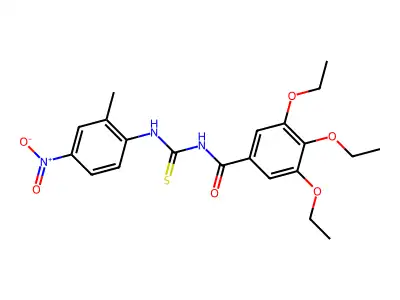 3,4,5-triethoxy-N-[(2-methyl-4-nitrophenyl)carbamothioyl]benzamide structure