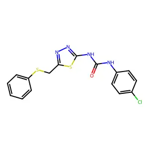 1-(4-Chlorophenyl)-3-{5-[(phenylsulfanyl)methyl]-1,3,4-thiadiazol-2-yl}urea structure