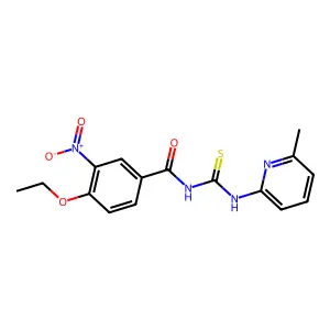 4-ethoxy-N-[(6-methylpyridin-2-yl)carbamothioyl]-3-nitrobenzamide structure