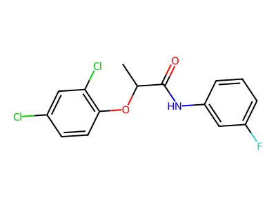 2-(2,4-dichlorophenoxy)-N-(3-fluorophenyl)propanamide structure