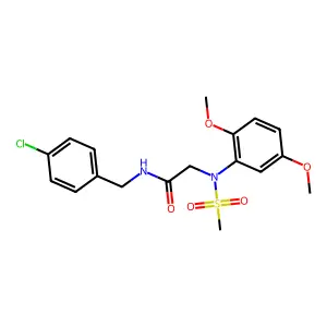 N-[(4-chlorophenyl)methyl]-2-(2,5-dimethoxy-N-methylsulfonylanilino)acetamide structure