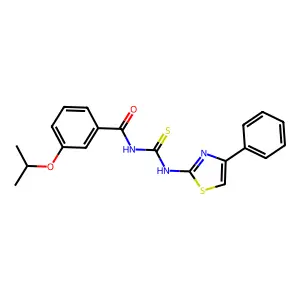 N-[(4-phenyl-1,3-thiazol-2-yl)carbamothioyl]-3-propan-2-yloxybenzamide structure