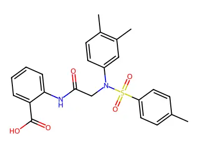 2-({N-(3,4-dimethylphenyl)-N-[(4-methylphenyl)sulfonyl]glycyl}amino)benzoic acid structure