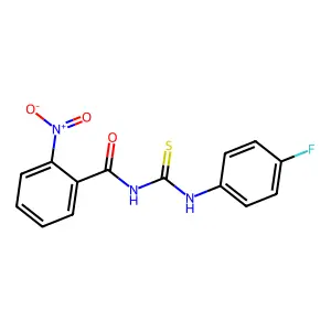 N-[(4-fluorophenyl)carbamothioyl]-2-nitrobenzamide structure