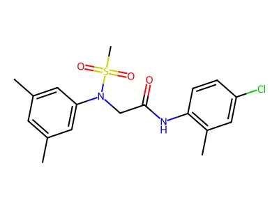 N-(4-chloro-2-methylphenyl)-2-(3,5-dimethyl-N-methylsulfonylanilino)acetamide structure
