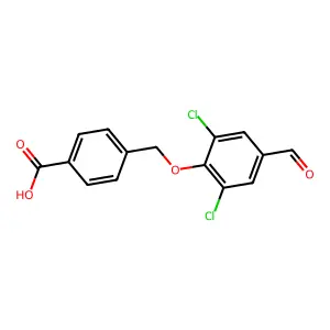 4-[(2,6-Dichloro-4-formylphenoxy)methyl]benzoic acid structure
