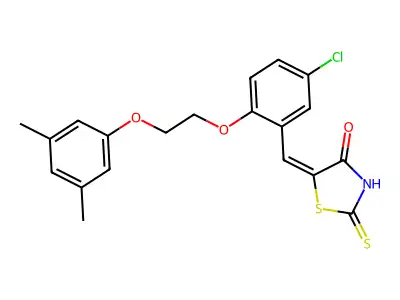 5-[[5-Chloro-2-[2-(3,5-dimethylphenoxy)ethoxy]phenyl]methylene]-2-thioxo-4-thiazolidinone structure