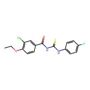 3-chloro-4-ethoxy-N-[(4-fluorophenyl)carbamothioyl]benzamide structure
