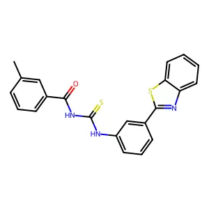 N-[[3-(1,3-benzothiazol-2-yl)phenyl]carbamothioyl]-3-methylbenzamide structure