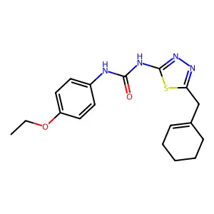 1-[5-(Cyclohexen-1-ylmethyl)-1,3,4-thiadiazol-2-yl]-3-(4-ethoxyphenyl)urea structure