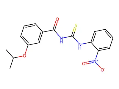 N-[(2-nitrophenyl)carbamothioyl]-3-propan-2-yloxybenzamide structure