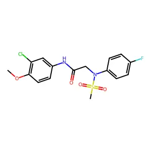 N-(3-chloro-4-methoxyphenyl)-2-[4-fluoro(methylsulfonyl)anilino]acetamide structure