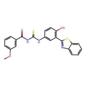 N-[3-(1,3-benzothiazol-2-yl)-4-hydroxyphenyl]-N'-(3-methoxybenzoyl)thiourea structure
