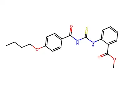 Methyl 2-({[(4-butoxyphenyl)carbonyl]carbamothioyl}amino)benzoate structure