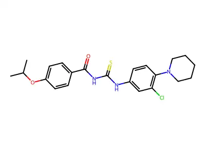 N-[(3-chloro-4-piperidin-1-ylphenyl)carbamothioyl]-4-propan-2-yloxybenzamide structure