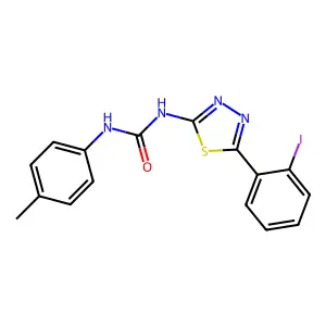 1-[5-(2-Iodophenyl)-1,3,4-thiadiazol-2-yl]-3-(4-methylphenyl)urea structure