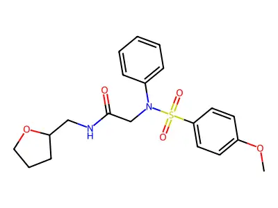 2-{[(4-methoxyphenyl)sulfonyl]anilino}-N-(tetrahydro-2-furanylmethyl)acetamide structure