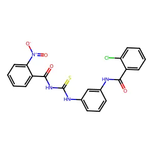 N-[[3-[(2-chlorobenzoyl)amino]phenyl]carbamothioyl]-2-nitrobenzamide structure