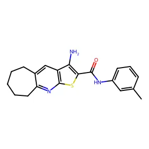 3-amino-N-(3-methylphenyl)-6,7,8,9-tetrahydro-5H-cyclohepta[b]thieno[3,2-e]pyridine-2-carboxamide structure