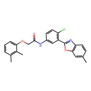 N-[4-chloro-3-(6-methyl-1,3-benzoxazol-2-yl)phenyl]-2-(2,3-dimethylphenoxy)acetamide structure