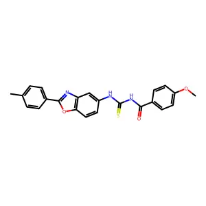 4-methoxy-N-{[2-(4-methylphenyl)-1,3-benzoxazol-5-yl]carbamothioyl}benzamide structure