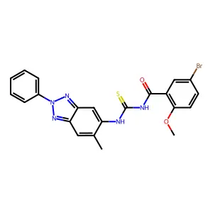 5-bromo-2-methoxy-N-[(6-methyl-2-phenyl-2H-benzotriazol-5-yl)carbamothioyl]benzamide structure