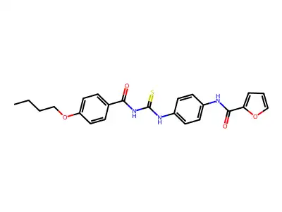 N-[4-[(4-butoxybenzoyl)carbamothioylamino]phenyl]furan-2-carboxamide structure