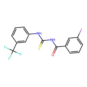 3-iodo-N-[[3-(trifluoromethyl)phenyl]carbamothioyl]benzamide structure