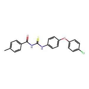 N-[[4-(4-chlorophenoxy)phenyl]carbamothioyl]-4-methylbenzamide structure