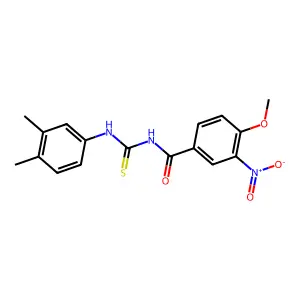 N-[(3,4-dimethylphenyl)carbamothioyl]-4-methoxy-3-nitrobenzamide structure